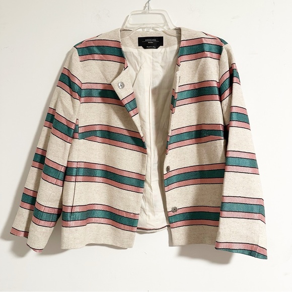 MaxMara Jackets & Blazers - Weekend Max Mara Linen Cropped Linen Stripe Blazer